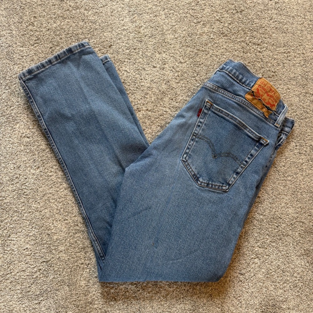 Levis 505 Regular Fit Straight Leg Jeans Blue Medium Wash W36 L32 00505-2222
